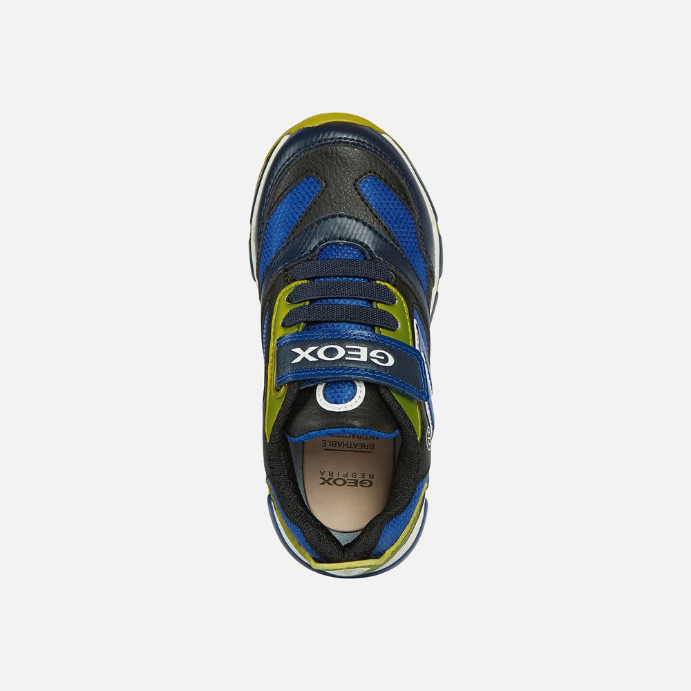 Tenis Geox Menino Azul Marinho/Verdes - Android - SBPXC5679